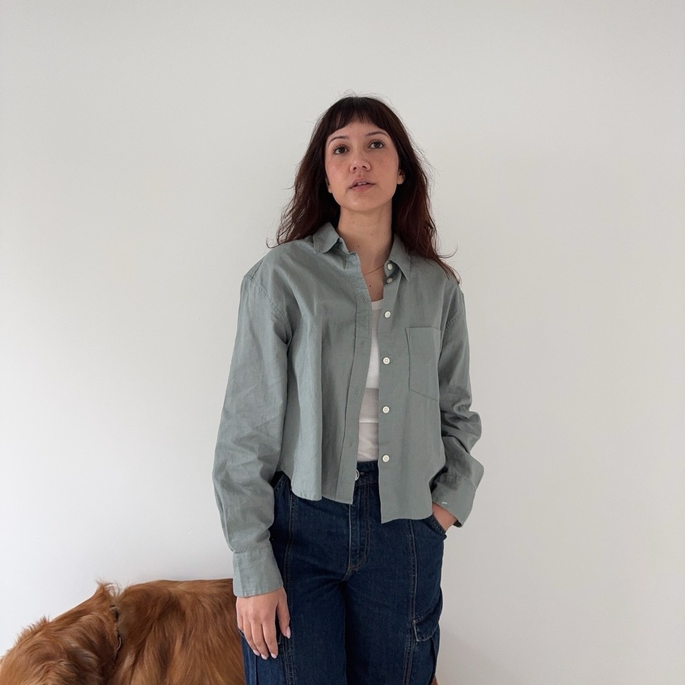 Gap Sage Green Button-Up Shirt